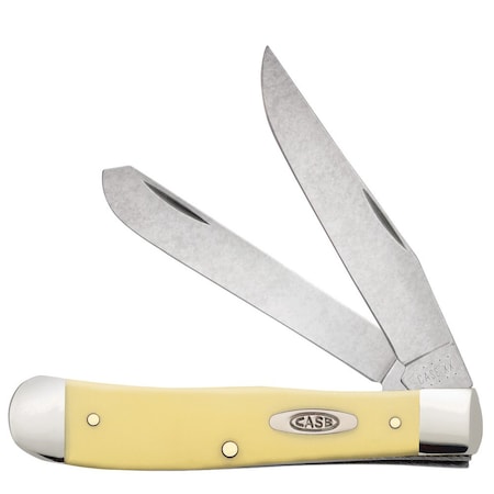 Case Cutlery Knife, Yellow Synthetic Smooth Trapper 00161